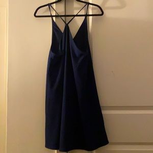 Navy Blue High Neck Mini Dress